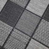 Non Slip Rug for Kitchen Living Room Black Check Flat Weave Natural Look Durable Area Mat