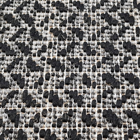 Non Slip Rug for Kitchen Living Room Black Check Flat Weave Natural Look Durable Area Mat
