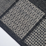 Non Slip Rug for Kitchen Living Room Black Check Flat Weave Natural Look Durable Area Mat