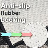 Non Slip Rug for Kitchen Living Room Black Check Flat Weave Natural Look Durable Area Mat