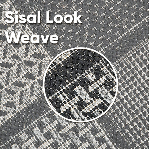 Non Slip Rug for Kitchen Living Room Black Check Flat Weave Natural Look Durable Area Mat