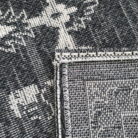 Cotton Machine Washable Rugs Black Grey Rug Carpet Hallway Runner Large Small