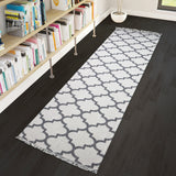 Runner Rug 300cm Machine Washable Cream Grey with Tassels Natural Runner for Bedroom Hallway