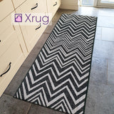 Grey Black Zig Zag Rug Flat Weave Jute Look Chevron Carpet Small Large Long Kitchen Hallway Runner Indoor Mat