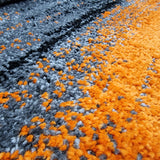 Orange Black Grey Rug Carpet Modern Mat Large Small for Living Room Bedroom