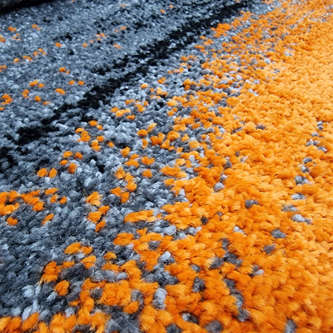 Orange Black Grey Rug Carpet Modern Mat Large Small for Living Room Bedroom