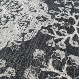 Black Oriental Rug  Cotton Natural Washable Living Room Bedroom Carpet Flat Weave Mat
