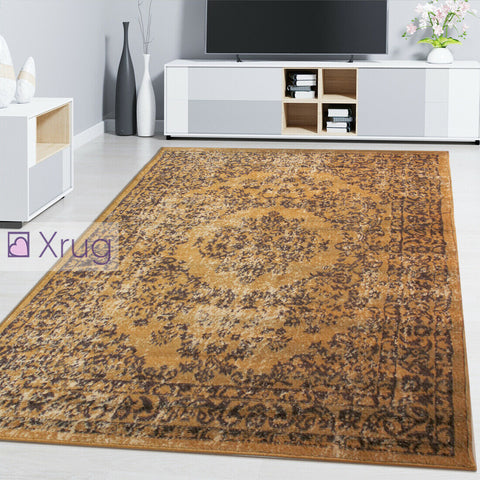 Traditional Rug Taupe Oriental Pattern Floor Carpet Small Large Floral Room Mats