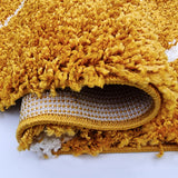 Shaggy Rug Yellow Mustard Thick Soft Carpet Diamond Geometric Pattern Extra Large XL Small Bedroom Living Room Mat