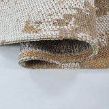 Modern Abstract Rug Mustard Beige Cream 100% Cotton Large Small Woven Carpet Washable Flatweave Area Mat