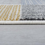 Area Rug for Living Room Bedroom Gold Yellow Cream Grey Contemporary Abstract Pattern Small Large Runner Low Pile Polypropylene Mat