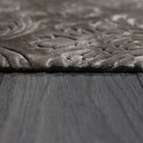 Grey Oriental Rug Damask Floral Patterned Silver Carpet Bedroom Living Room Mat