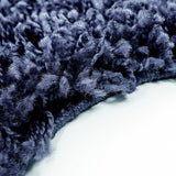Navy Blue Fluffy Shaggy Rug 3cm Long Pile Monochrome Plain Bedroom Carpet Deep Pile Mat