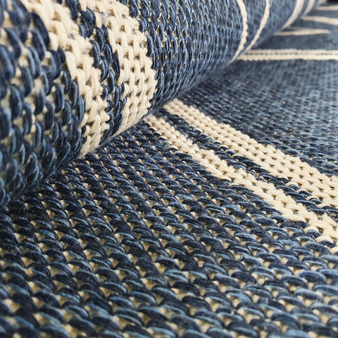 Cotton Rug Navy Blue Diamond Pattern Washable Runner Modern Woven Mat Carpet Small Extra Large