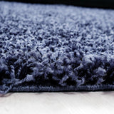 Navy Blue Fluffy Shaggy Rug 3cm Long Pile Monochrome Plain Bedroom Carpet Deep Pile Mat