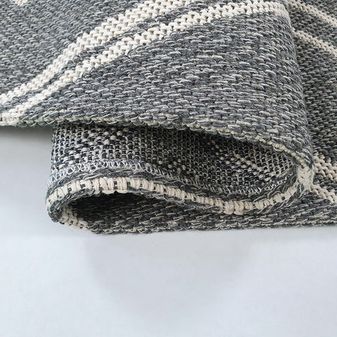 Grey Rug Diamond Pattern 100% Cotton Small Extra Large Runner Washable Flatweave Carpet Living Room Bedroom Woven Mat