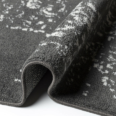 Grey Rug Anthracite Oriental Carpet New Microfiber Floor Mat Living Room Bedroom
