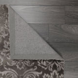 Grey Oriental Rug Damask Floral Patterned Silver Carpet Bedroom Living Room Mat