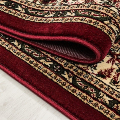 Red Oriental Rug Beige Cream Floaral Traditional Pattern Thick Soft Woven Carpet Extra Large Small Area Mat