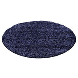 Navy Blue Fluffy Shaggy Rug 3cm Long Pile Monochrome Plain Bedroom Carpet Deep Pile Mat