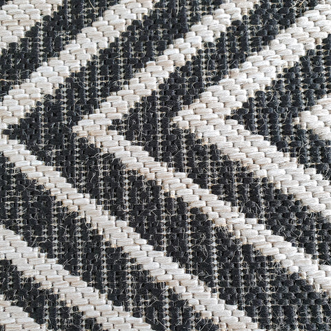 Grey Black Zig Zag Rug Flat Weave Jute Look Chevron Carpet Small Large Long Kitchen Hallway Runner Indoor Mat