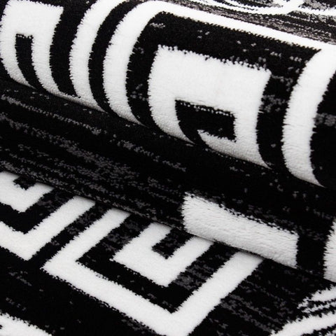Modern Black Rug Oriental Pattern Carpet Room Lounge Hallway Mats Small Large XL