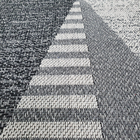 Grey Geometric Rug 100% Cotton Small Extra Large XL Washable Modern Flat Weave Carpet Woven Room Mat