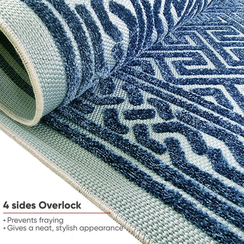 Navy Blue Rug Extra Large Cheap Carpet Rug for Living Room Dining Room Bedroom Soft Carpet Greek Key