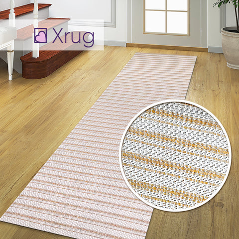Cotton Rug Yellow Mustard Cream Striped Small Large Runner Washable Living Room Bedroom Flat Woven Carpet Area Mat