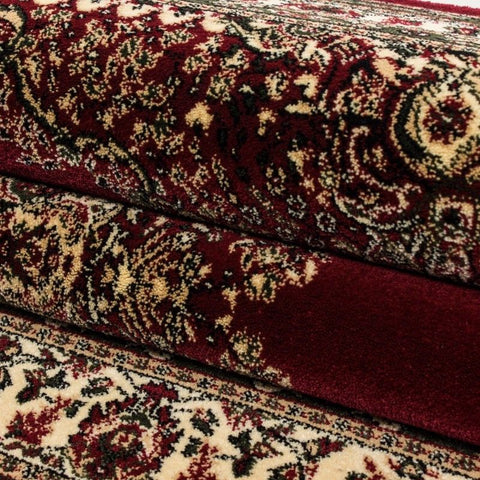 Red Oriental Rug Beige Cream Floaral Traditional Pattern Thick Soft Woven Carpet Extra Large Small Area Mat
