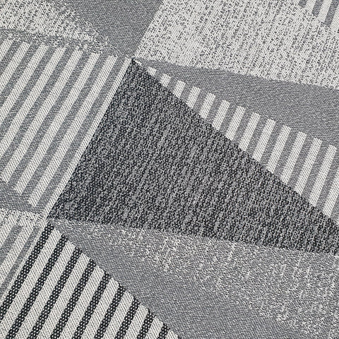 Grey Geometric Rug 100% Cotton Small Extra Large XL Washable Modern Flat Weave Carpet Woven Room Mat