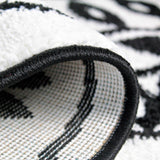 Rug White Black for Living Room Bedroom Lounge Modern Pattern Low Pile Carpet Mat