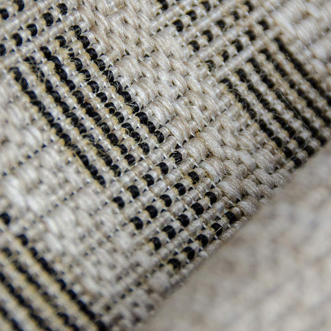 Kitchen Rug Grey Black Beige Border Pattern Hard Wearing Flat Weave Carpet Outdoor Indoor Floor Mat