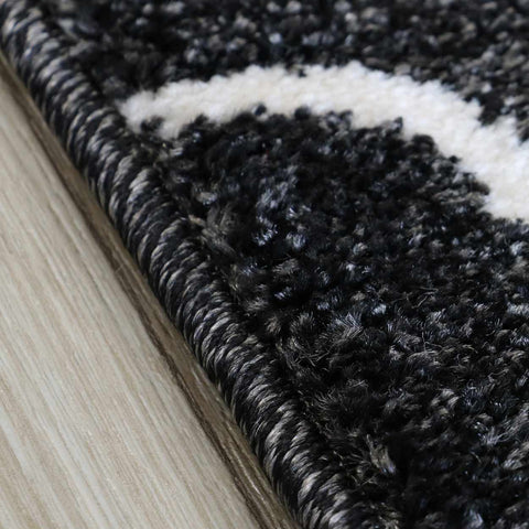 Black and White Rug for Living Room Bedroom Thick Soft Oriental Pattern Carpet