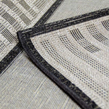 Kitchen Rug Grey Black Beige Border Pattern Hard Wearing Flat Weave Carpet Outdoor Indoor Floor Mat
