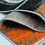 Orange Black Grey Rug Abstract Geometric Carpet Large Small for Living Room Bedroom
