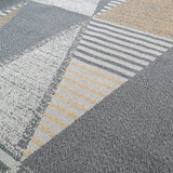 Grey Mustard Rug Geometric 100% Cotton Small Extra Large XL Washable Modern Flat Weave Carpet Woven Living Room Mat