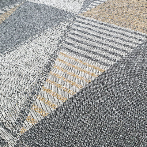 Grey Mustard Rug Geometric 100% Cotton Small Extra Large XL Washable Modern Flat Weave Carpet Woven Living Room Mat