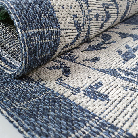 Cotton Washable Rugs Navy Blue Grey Vintage Oriental Pattern Rug Runner Large Small Long Hallway Runner