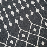 Modern Black Rug 100% Cotton Washable Large Small Living Room Carpet Diamond White Cream Pattern Flat Woven Mat