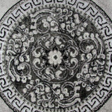 Oriental Flaral Pattern Rug Grey Black Shimmer Ornaments Woven Low Pile for Living Room or Bedroom