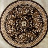 Oriental Pattern Rug Brown Beige Cream Shimmer Ornaments Woven Short Pile for Living Room or Bedroom