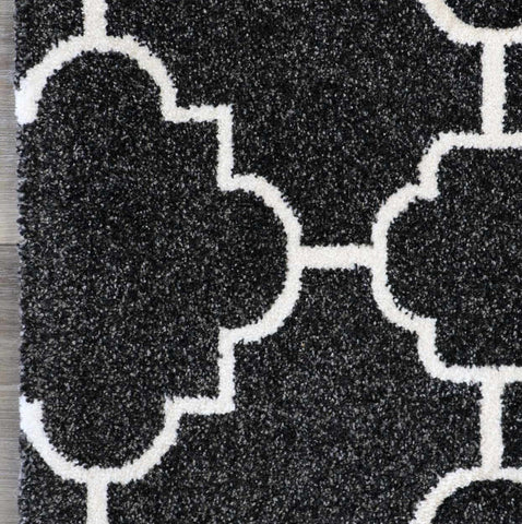 Black and White Rug for Living Room Bedroom Thick Soft Oriental Pattern Carpet