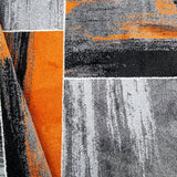Modern Rugs Orange Black Grey Large Small Carpet for Living Room Bedroom Lounge