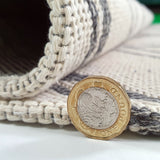 Cream Grey Rug Diamond Pattern 100% Cotton Washable Flat Weave Carpet Woven Living Room Bedroom Mat