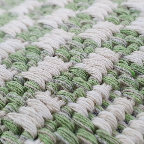 Green Cream Cotton Rug Flatweave Carpet Striped Braided Pattern Washable Carpet Living Room Bedroom Mat Small Extra Large Hallway Runner