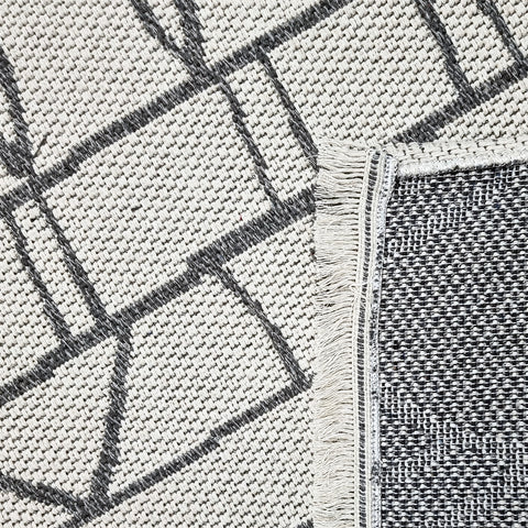 Cotton Runner Rug Cream Grey Boho Berber Washable Halway Mat with Tassels