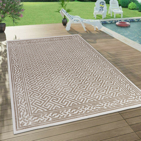 Outdoor Rug Beige Cream Large XL Small for Decking Patio Garden Soft Woven Mat