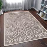 Beige Cream Rug Oriental Trellis Pattern Large Small Living Room Bedroom Dining Room Carpet Mat