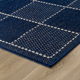 Kitchen Navy Blue Rug Flat Weave Non Slip Woven Carpet Durable Modern Checked Geometric Pattern Plain Pattern Hall Hallway Runner Long Polypropylene Mat 60x180 60x230 